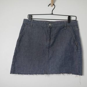 J. Crew Raw Denim Distressed Mini Skirt - SZ 6